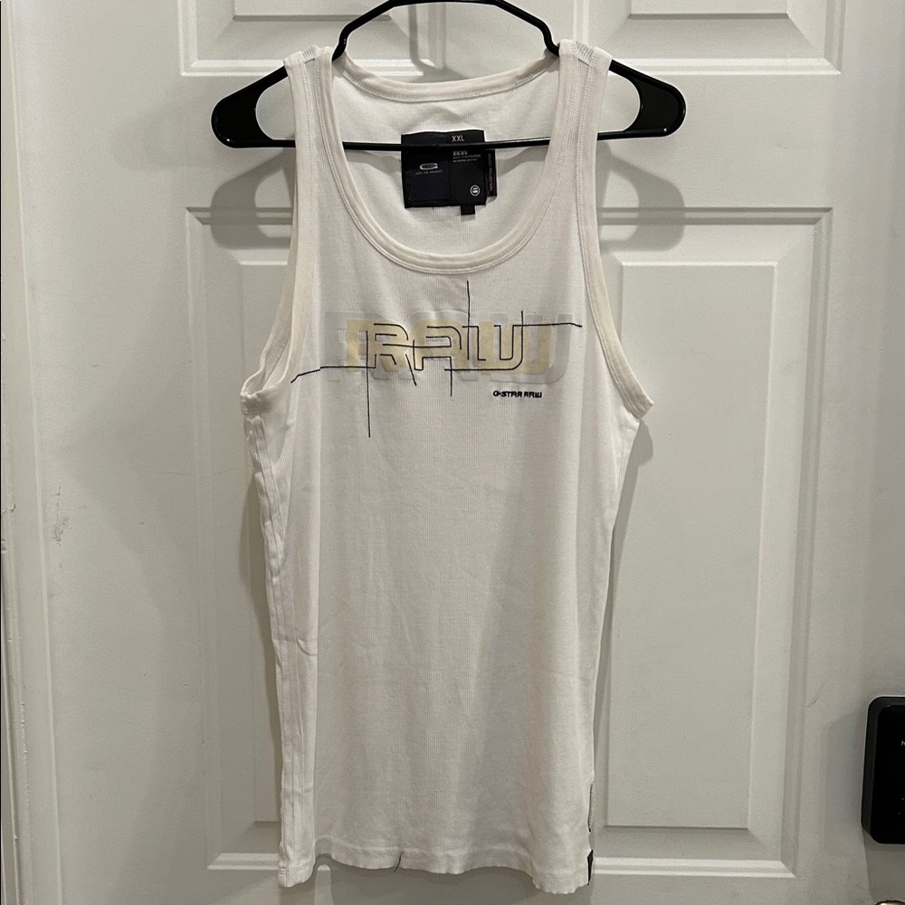 G-Star Black and White Cotton Tank Top